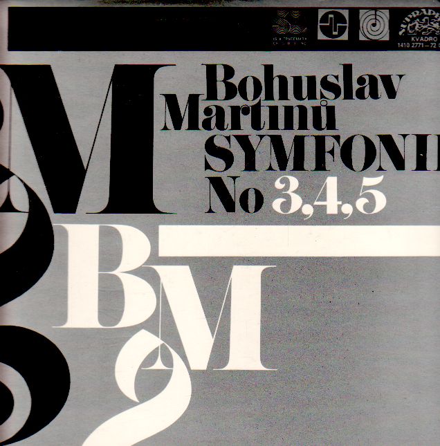 LP 2album Bohuslav Martinů, Symfonie č. 3, 4, 5, Česká filharmonie, 1979